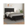 Den Box spring postelja z vzmetnico črn 140x200 cm umetno usnje