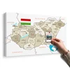 Slika na pluti diskretni bež zemljevid Madžarske - 120x80 transparent