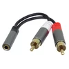 PremiumCord kabel HQ Jack 3,5 mm ženski - 2x CINCH moški 15 cm