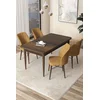 Hanah Home Set Trpezarijski sto i 4 stolice Arp, Oker-braon