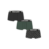 Boxer Shorts 3-Pack Dark Green+Black+Branded Aop