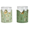 Ljubki dom Stekleni svečnik GREEN HOUSES 13 cm zelen - različne variante