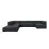 Temno modra usnjena kotna sedežna garnitura (levi kot) Madame – Windsor & Co Sofas