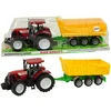 slomart LEAN TOYS Traktor z rdečo kabino in rumeno prikolico, 50 cm
