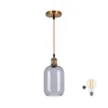 BRILAGI -LED Luster na sajli RETRO GLASS 1xE27/60W/230V O 14 cm zlatna/dimno siva