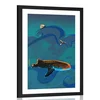 Plakat s paspartujem življenje pod morsko gladino - 30x45 silver
