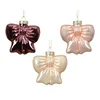 Dekordom dekoracija - hanging bow glass 8.7cm 123940 - rose - kmg ( 045665 )