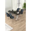 Hanah Home trpezarijski set Lai, sto i 4 stolice, ploča u dekoru Sonata, hromirane noge, antracit tkanina Babyface