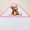 Peškir za bebe sa kapuljačom Meda roze 100x100 cm