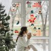 WallXpert novogodišnja nalepnica za prozor i zid 309007, Deda Mraz, Sneško, venac i natpis Happy New Year, 30 x 50 cm