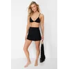 Trendyol Black Woven Tie Linen Blend Short Skirt