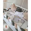 Bubamara037 Set za krevetac sa ogradicom od pletenica, bez lastiša, Krem-Beli