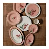 27-delni jedilni servis, roza/bela, porcelan