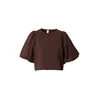 YAS Bluza YASMINU rjava / temno rjava