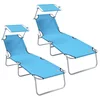 Ležaljka 2 pcs Svijetloplava 58 x 188 x 77cm Poliester