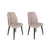 Hanah Home Set 2 trpezarijske stolice Krem-Crni