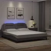 Okvir kreveta Viana s LED-om bez madraca sivi 180 x 200 cm