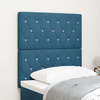 Vidaxl Žametno vzglavje Argyle z vzglavjem Temno modra 80 cm Žamet