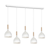 Luster na sajli NOAK 5xE27/15W/230V bela/buk