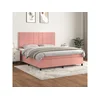Den Box spring postelja z vzmetnico roza 160x200 cm žamet