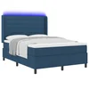 LED Box Spring Krevet s uzglavljem Plava 140 x 190 cm tkanina