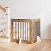 Vrata za pse s postoljem 2 pcs Staro drvo 80 x 80 cm