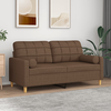 vidaXL Kavč dvosed z blazinami rjav 140 cm blago