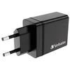 PUNJAČ ZA MOBILNE UREĐAJE ZIDNI 1XUSB-C/PD 20W/1XUSB-A QC 3.0/2XUSB-A 10W VERBATIM 49700 CRNI