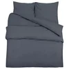 Set posteljine za poplun antracit 200x200 cm pamučni