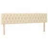 Vidaxl Posteljno vzglavje krem 180x7x78/88 cm blago