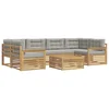 Set vanjskih sofa 7 pcs Bijela i svjetlosiva Poliester