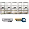 Komplet od 5 polica metal-medijapan 213x90x45cm, 5x175kg galva Dimenzija kompleta 213x450x45cm