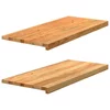 Prozorske klupice 2 kom svijetlosmeđe 90x40x2 cm masivne hrast