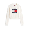 Tommy Jeans Pulover mornarska/rdeča/bela/volneno bela