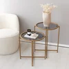 Hanah Home Klub sto 50x50x50cm Zlatno-Sivi