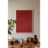 WallXpert uramljena slika 115209, jato crnih ptica na tamnocrvenoj pozadini, 30 x 40 cm, beli ram