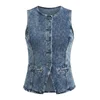 Imily Bela Brezrokavnik moder denim