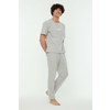 Trendyol Gray Printed Knitted Pajamas Set