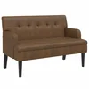 Vidaxl Klop z naslonom rjava 112x65,5x75 cm umetno semiš usnje