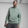Mens Puma WARDROBE ESS Relaxed Half Zip Crew, Green, Size L, Clothing