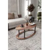 HANAH HOME Sto za dnevnu sobu Hole Ellipse Walnut
