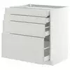 METOD / MAXIMERA Podni element 4 fronta/4 fioke, bela/Aspudden svetlosiva, 80x60 cm