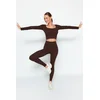 Trendyol Dark Brown Seamless Full Length Knitted Sports Tights