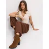 Sinsay - Barrel leg pantalone od viskoze sa dodatkom lana - zlatno braon