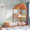 vidaXL Pograd s steho voščeno rjav 90x190 cm trdna borovina