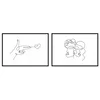 shumee SLIKARSKI PLAKATI V OKVIRJU 53x73cm Diptih Komplet 2 Lineartnih Obrazov P836