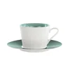 Set skodelica za čaj s podstavkom Loop Petrol 270ml / 6 kos / zeleno-modra / porcelan