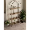 Hanah Home Linda polica za knjige 80 × 172 × 30 cm, antik / bronzano staklo