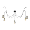 Luster na sajli TUBE 5xE27/15W/230V pauk crna/zlatna