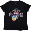 The Rolling Stones Sixty Rainbow Tongue 62 (Puff Print) Black S Ženske Majica